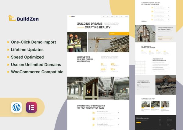 BuildZen - Construction & Architect Elementor Template