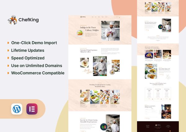 ChefKing - Private Chef & Personal Dining Services Elementor Template