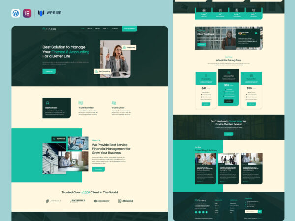 Finexa - Finance & Accounting Services Elementor Template