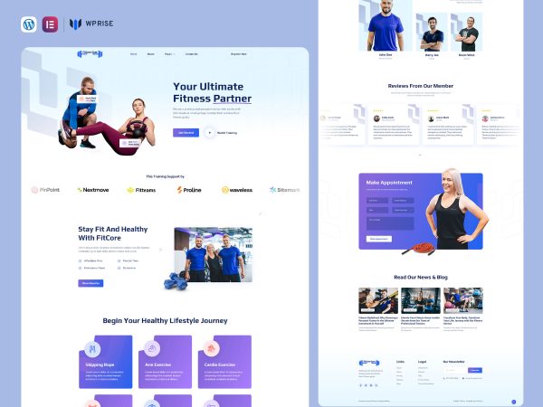 FitCore - Personal Trainer & Fitness Elementor Template