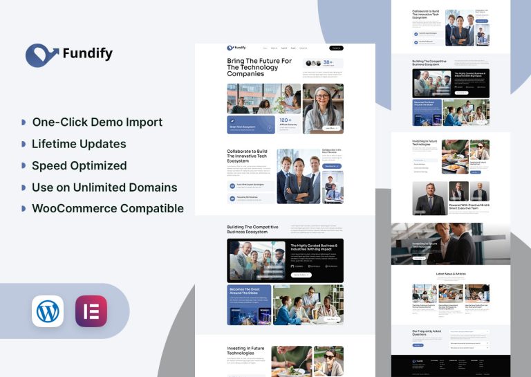 Fundify Venture Capital & Investment Elementor Template WPRise