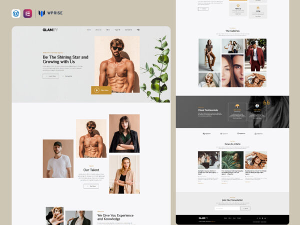 Glamify - Modeling & Talent Agency Elementor Template
