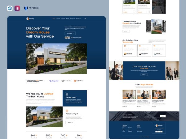 Homify - Real Estate Agent & Property Listing Elementor Template