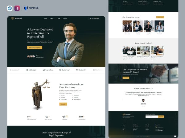 LawLegal - Lawyer and Attorney Elementor Template