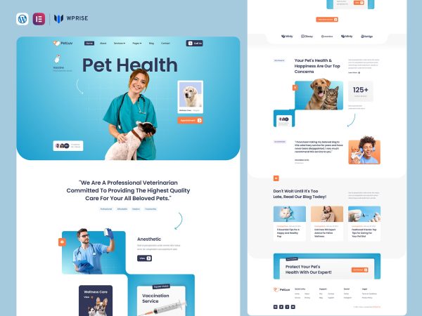 PetLuv - Veterinary & Pet Care Services Elementor Template