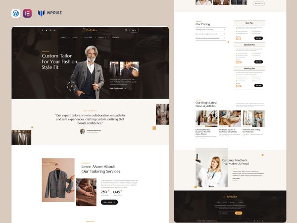 ProTailor - Professional Tailoring & Alterations Services Elementor Template