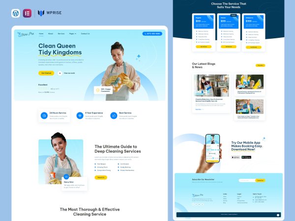 ShinePro - Cleaning Services Elementor Template