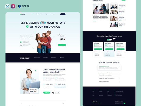 SurePlan - Insurance Agent & Consulting Elementor Template