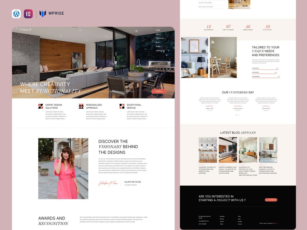 UrbaneX - Interior Designer & Architect Elementor Template - WPRise