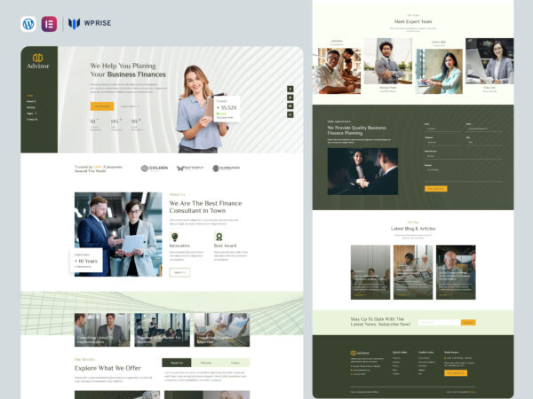 Advizor - Business & Finance Consulting Elementor Template