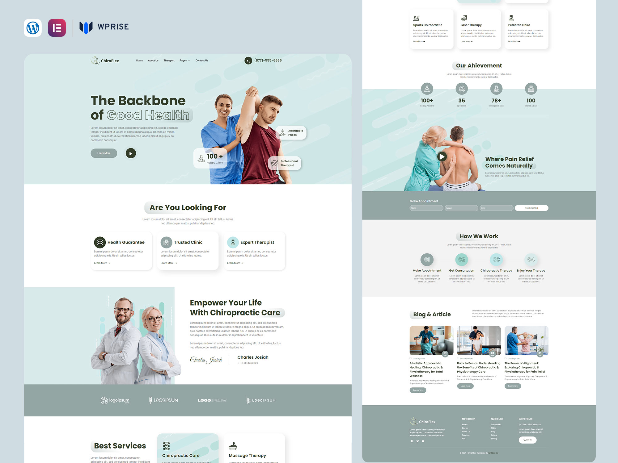 ChiroFlex - Chiropractic & Physiotherapy Elementor Template
