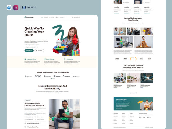 DustBuster - Cleaning Services Company Elementor Template