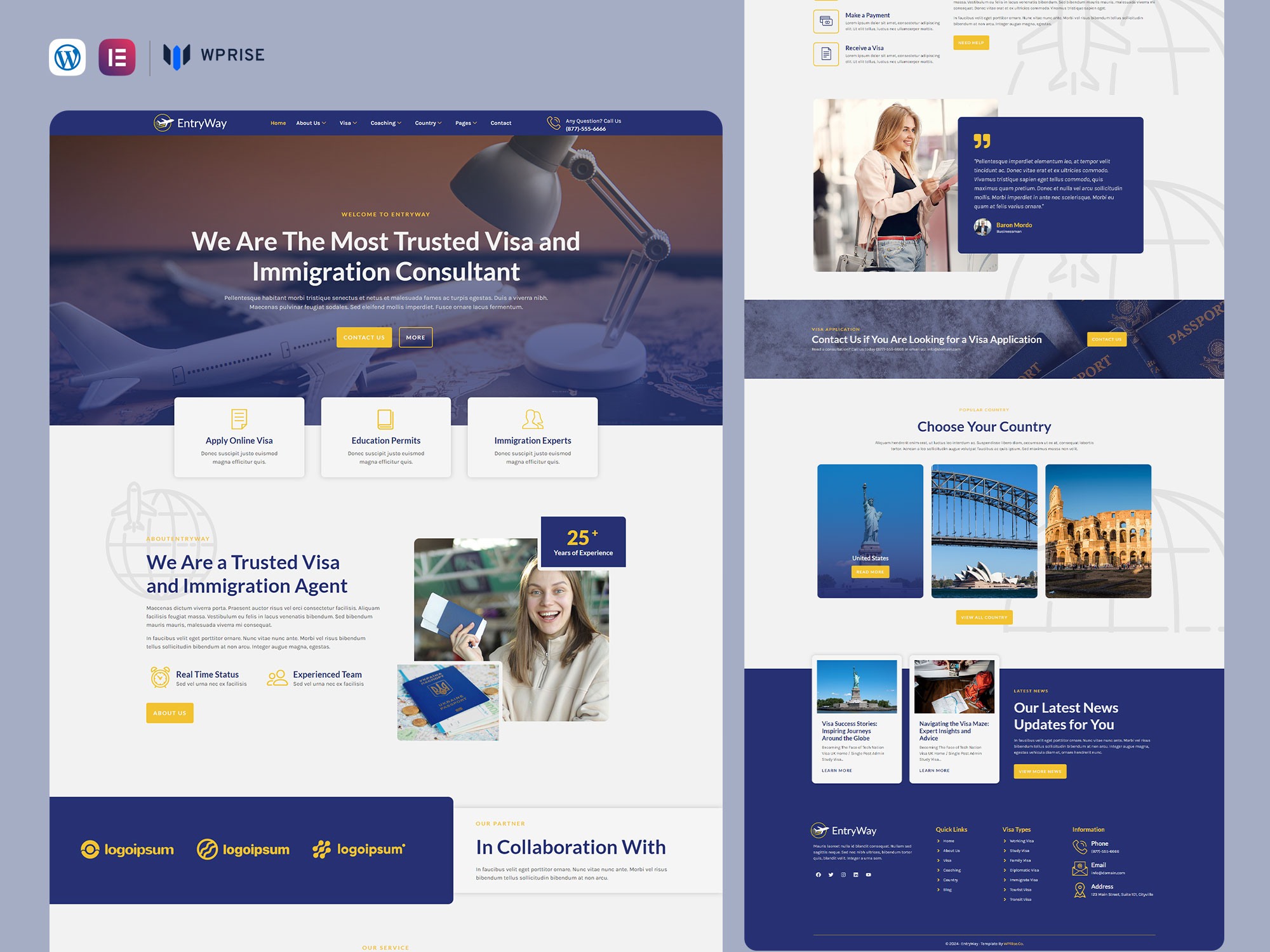 EntryWay - Visa Consulting & Immigration Service Elementor Template