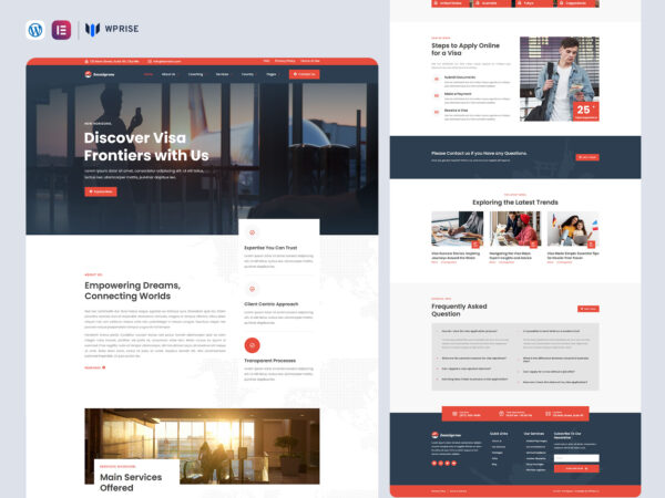Immigrow - Visa Consulting & Immigration Service Elementor Template