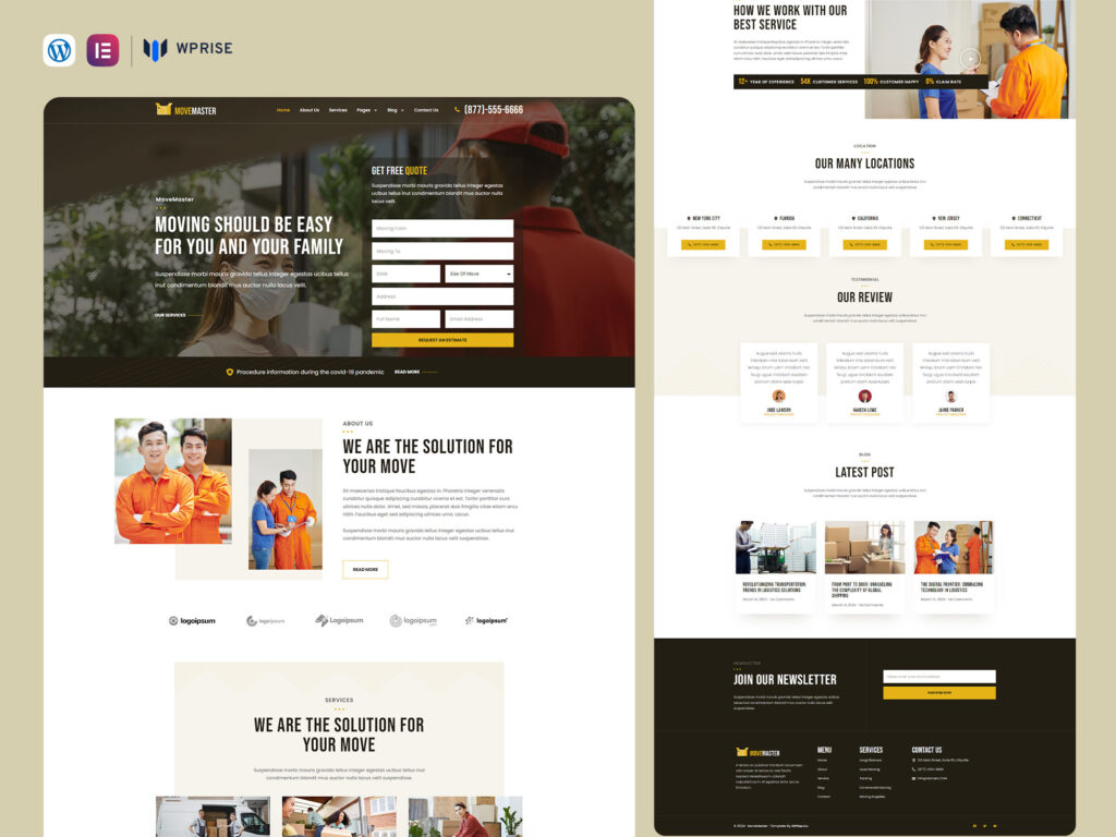 MoveMaster - Moving Company Website Elementor Template