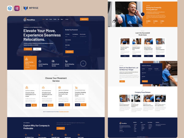 MoveWise - Moving Company Service Elementor Template