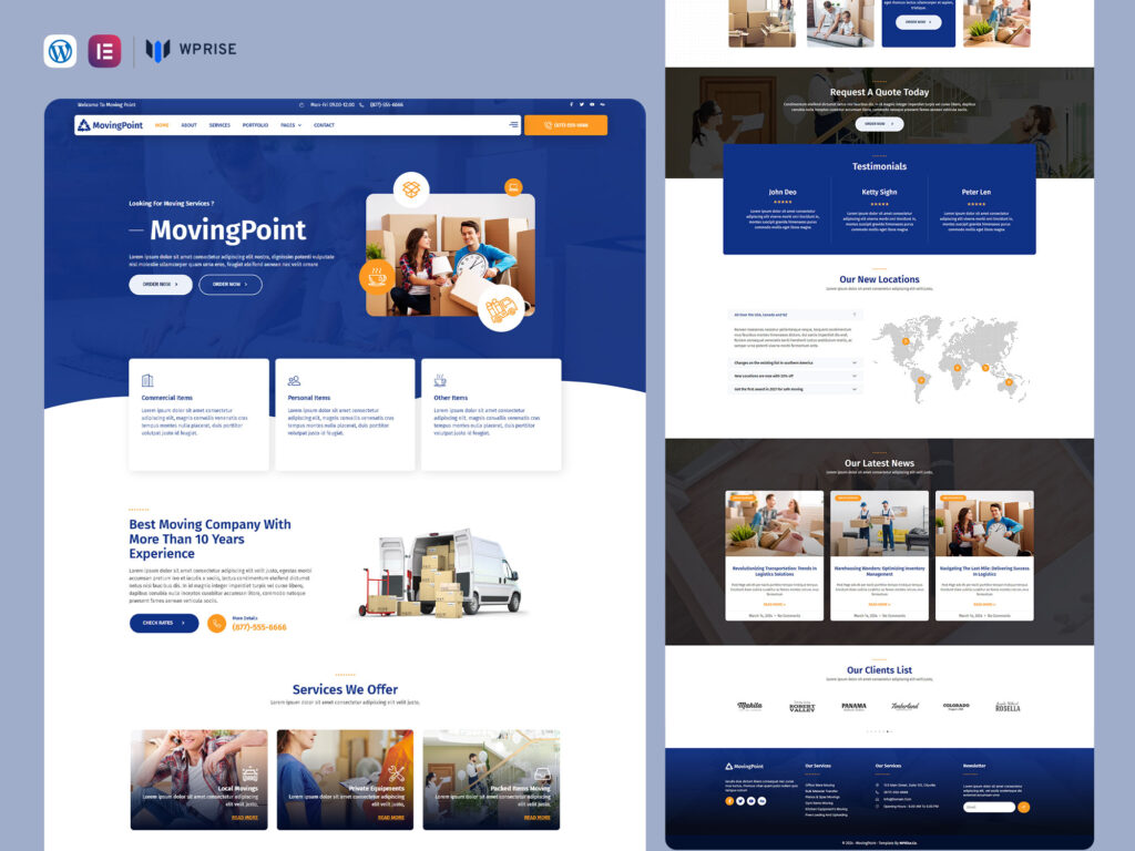 MovingPoint - Moving & Storage Company Elementor Template