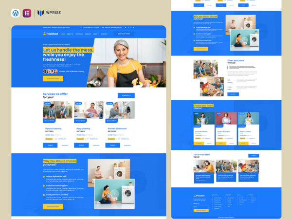 Polished - Cleaning Services Company Elementor Template