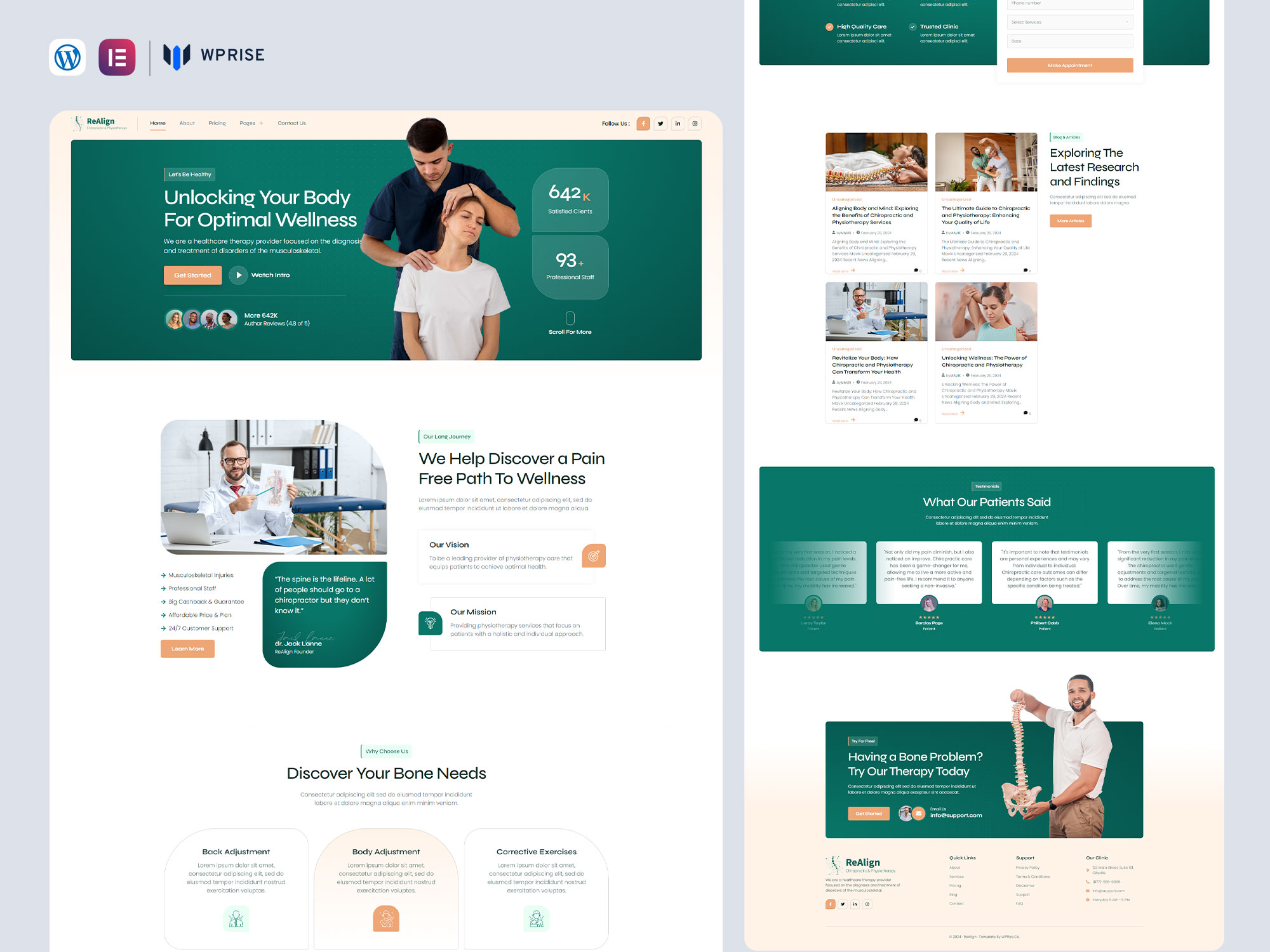 ReAlign - Chiropractic & Physiotherapy Elementor Template