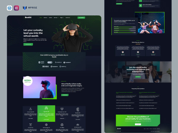 Realiti - Augmented & Virtual Reality Services Elementor Template