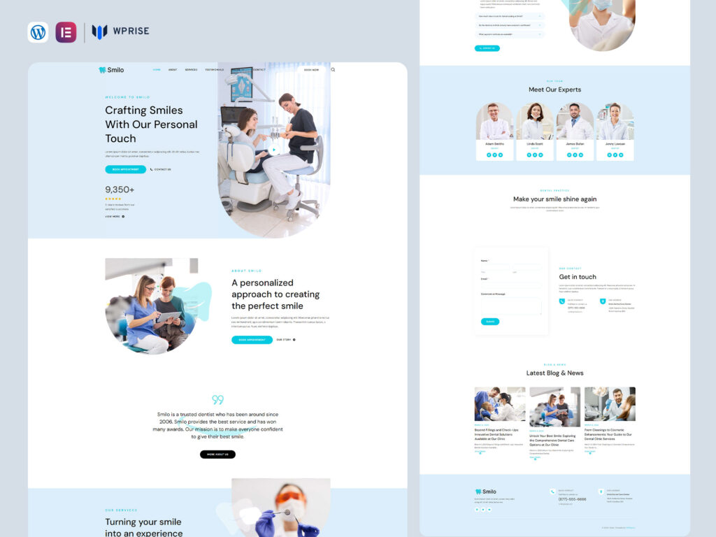 Clinic Router Template Smilo - Dentist & Dental Clinic Elementor Template Landing Pages and ...