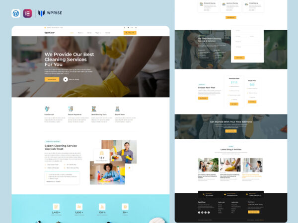 SpotClear - Cleaning Services Company Elementor Template