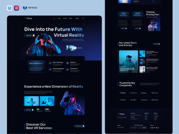 Virtuo - Augmented & Virtual Reality Services Elementor Template