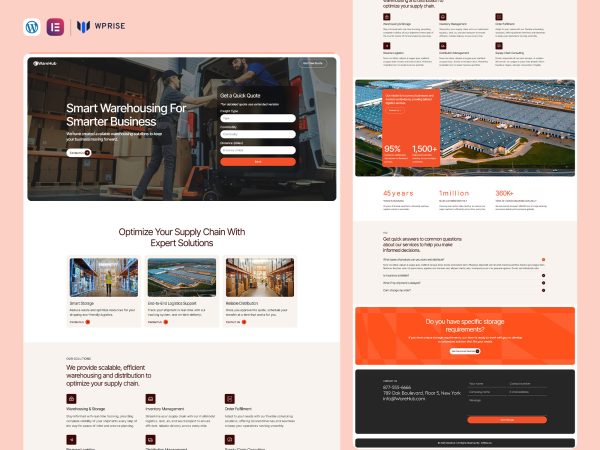 WareHub - Smart Warehousing Elementor Template