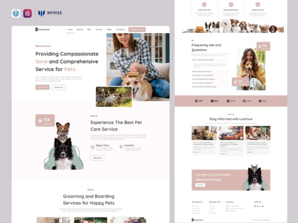 Lustrous - Pet Care and Animal Shelter Elementor Template