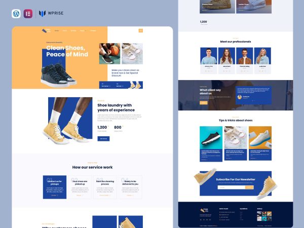 Sneakify - Shoes Cleaning & Laundry Service Elementor Template