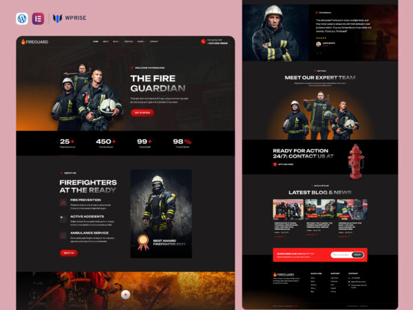 FireGuard - Firefighter & Fire Department Elementor Template