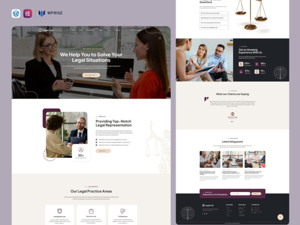 LegalCraft - Lawyer and Attorney Elementor Template