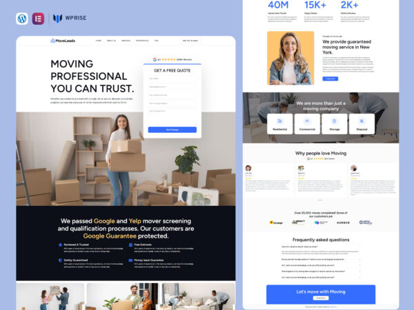 MoveLeads - Moving Lead Generation Landing Page