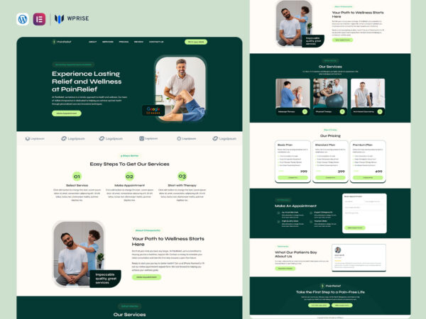 PainRelief - Chiropractic Clinic Lead Generation Landing Page