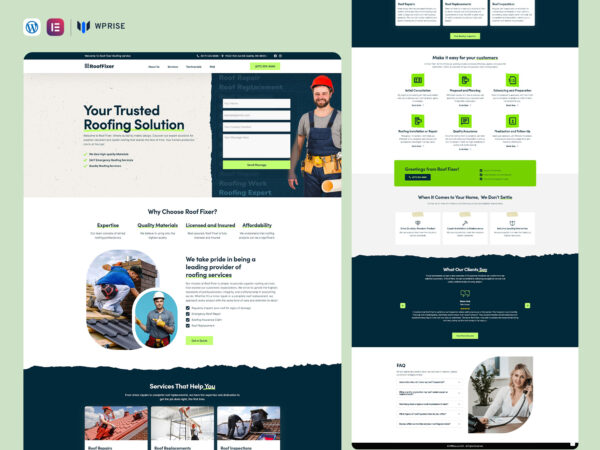 Roofing Landing Page Template