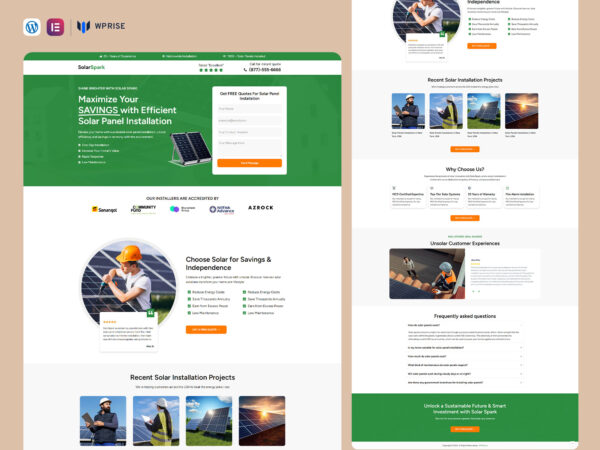 SolarSpark - Solar Lead Generation Landing Page