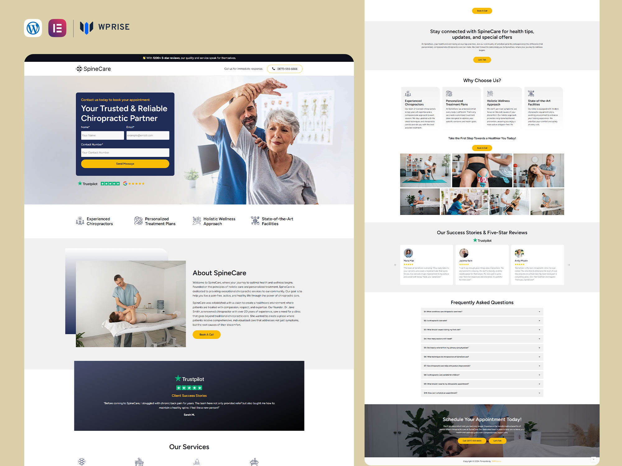SpineCare - Chiropractic Treatment Lead Generation Landing Page