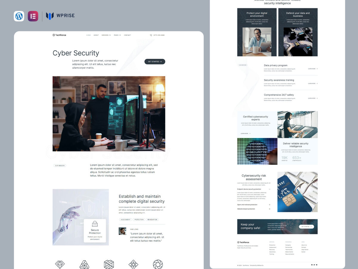 TechFence - Cyber Security Services Elementor Template