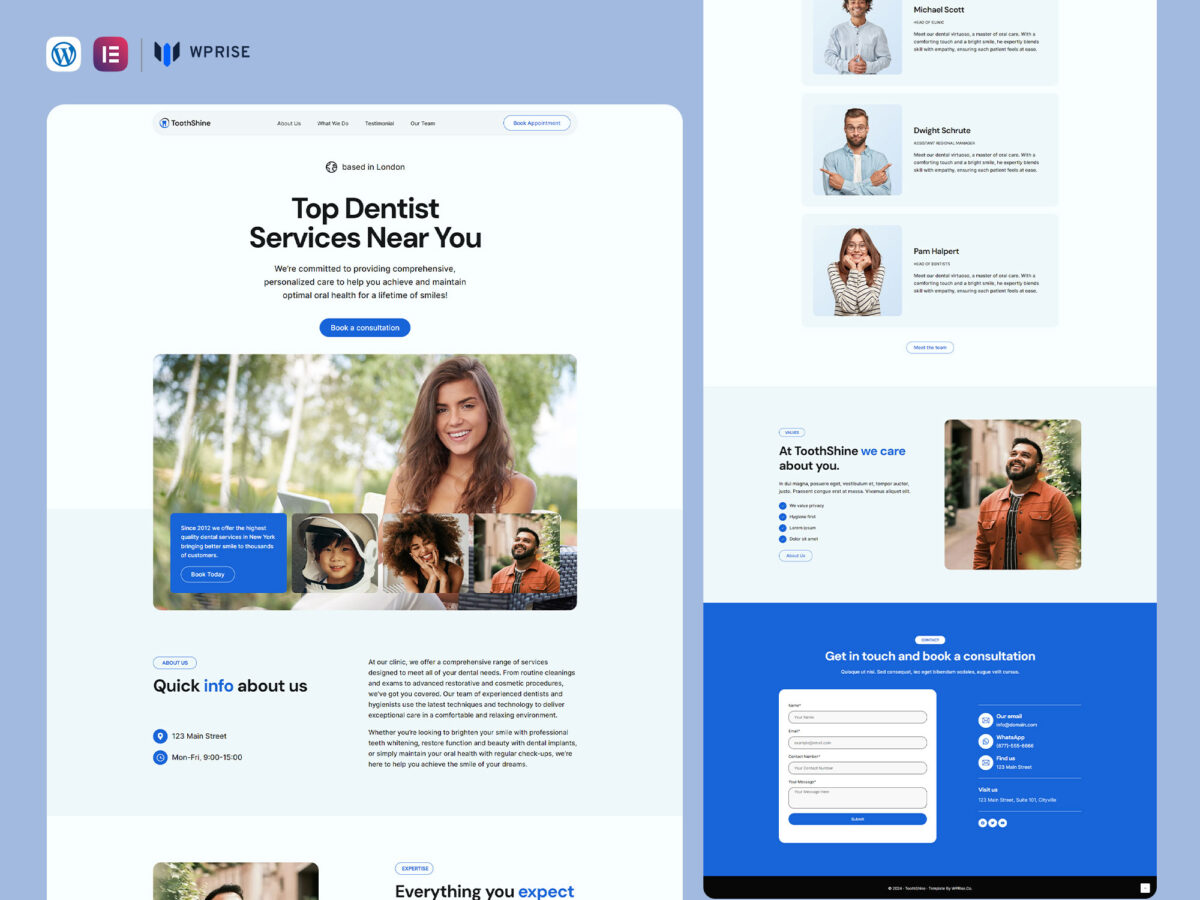 ToothShine - Dental Landing Page For Lead Generation