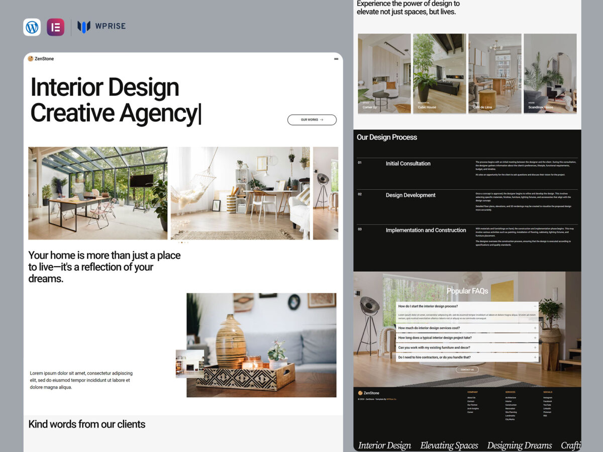 ZenStone - Interior Design & Architecture Elementor Template