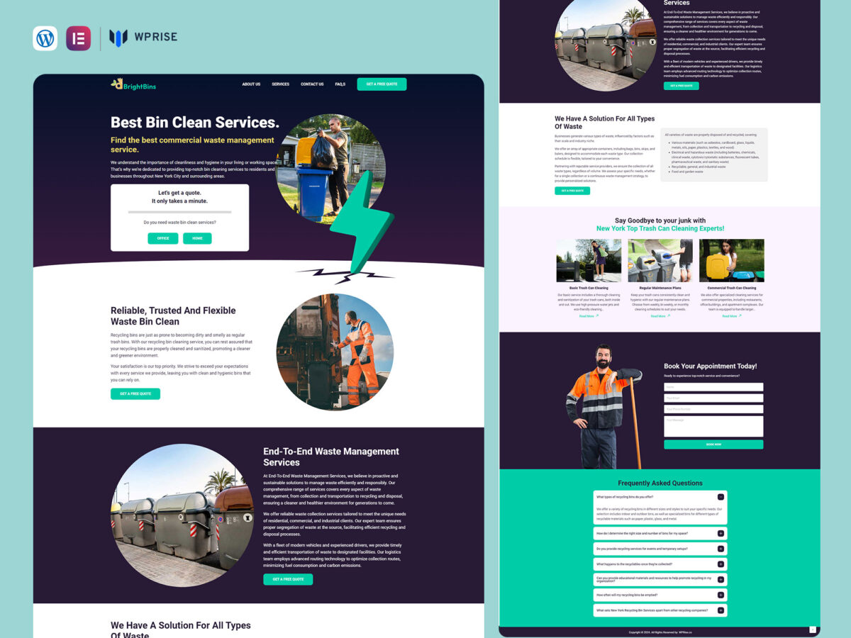 BrightBins - Trash Bin Cleaning Lead Generation Landing Page