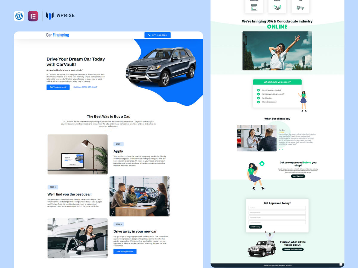 Auto Insurance Lead Generation Landing Page [WPRise]