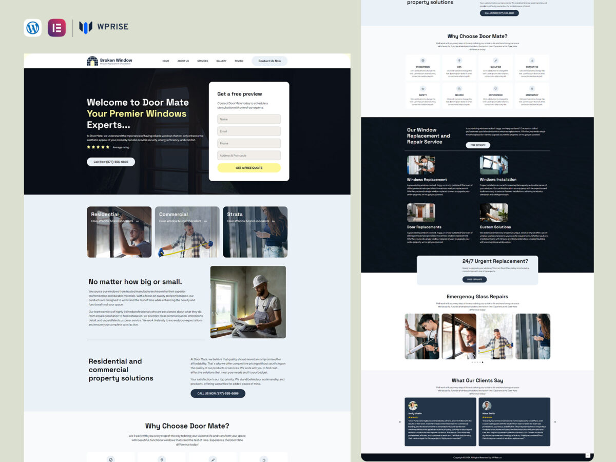 DoorMate - Doors & Windows Replacement & Installation Landing Page