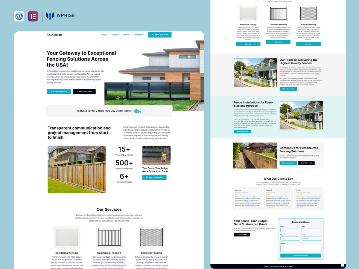 FenceMate - Fencing Landing Page for Lead Generation