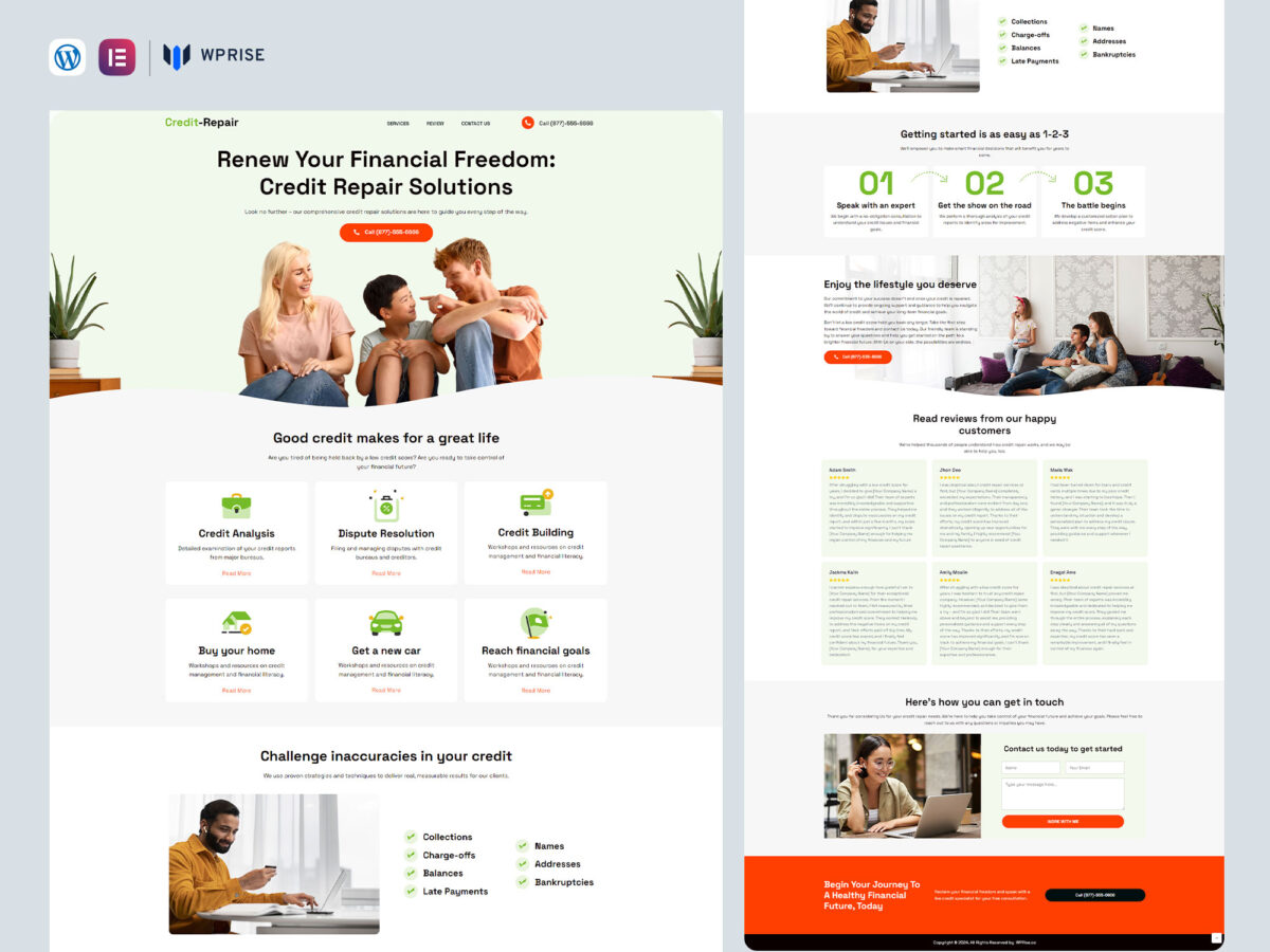 FinCred - Credit Repair Lead Generation Landing Page