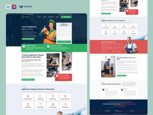 FixMate - Home Appliance Repair Lead Generation Landing Page