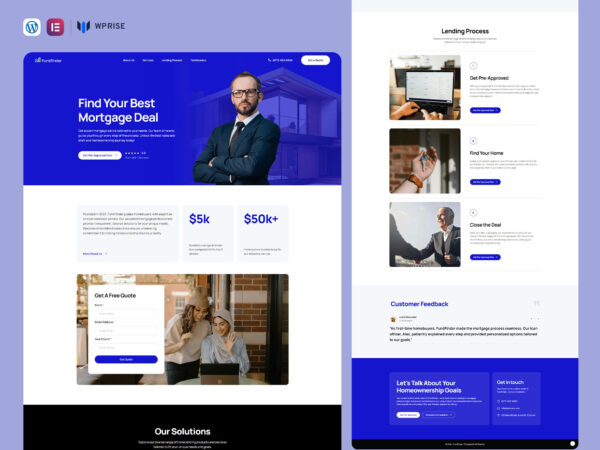 FundFinder - Mortgage Broker Lead Generation Landing Page Template