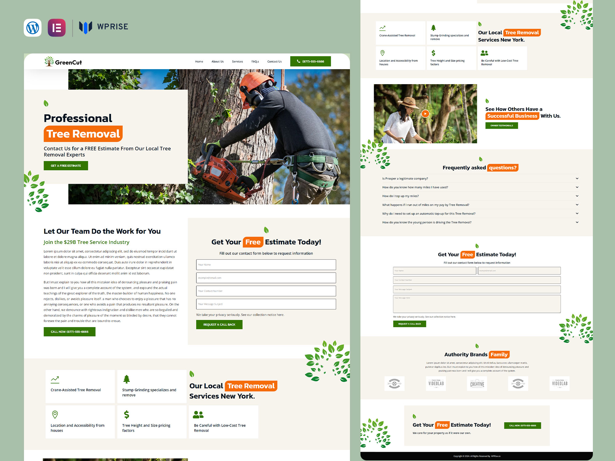 GreenCut - Tree Removal Lead Generation Landing Page