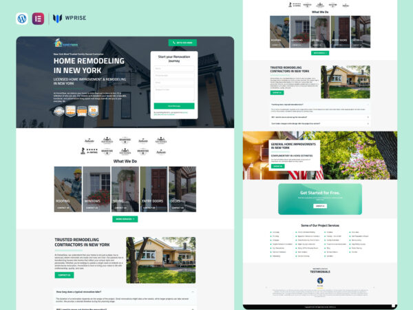 HomeGlow - Home Renovations Lead Generation Landing Page
