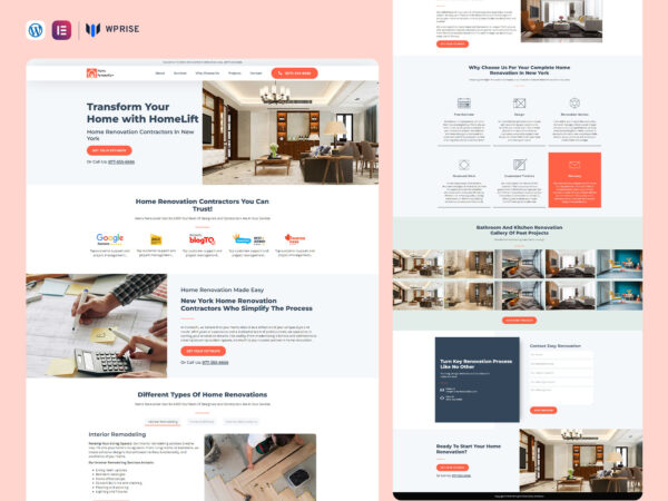 HomeLift - Home Renovations Lead Generation Landing Page